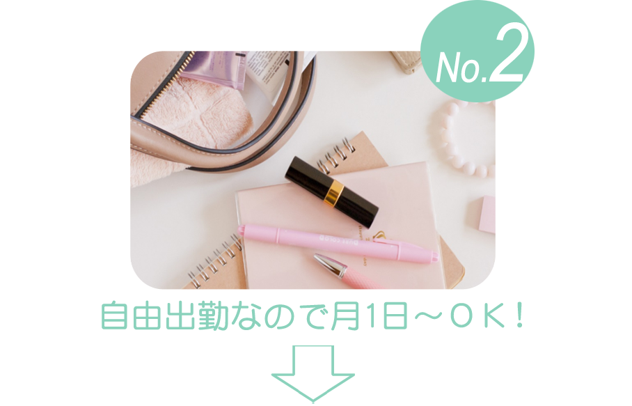 自由出勤なので月1日~OK!